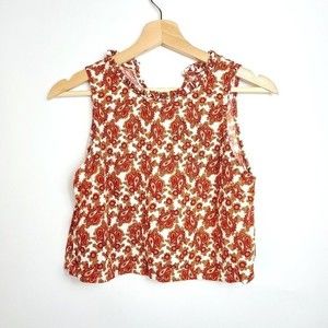 Valija Gitana Paisley Sleeveless Cropped Top - Size S